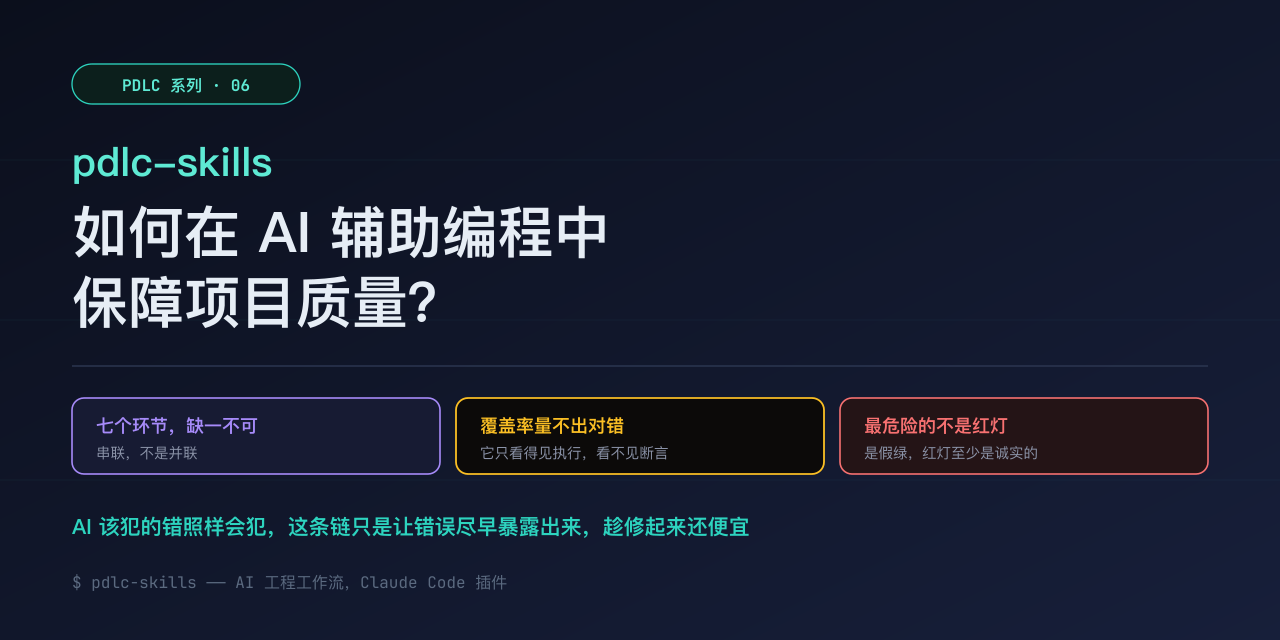 pdlc-skills 如何在 AI 辅助编程中保障项目质量？
