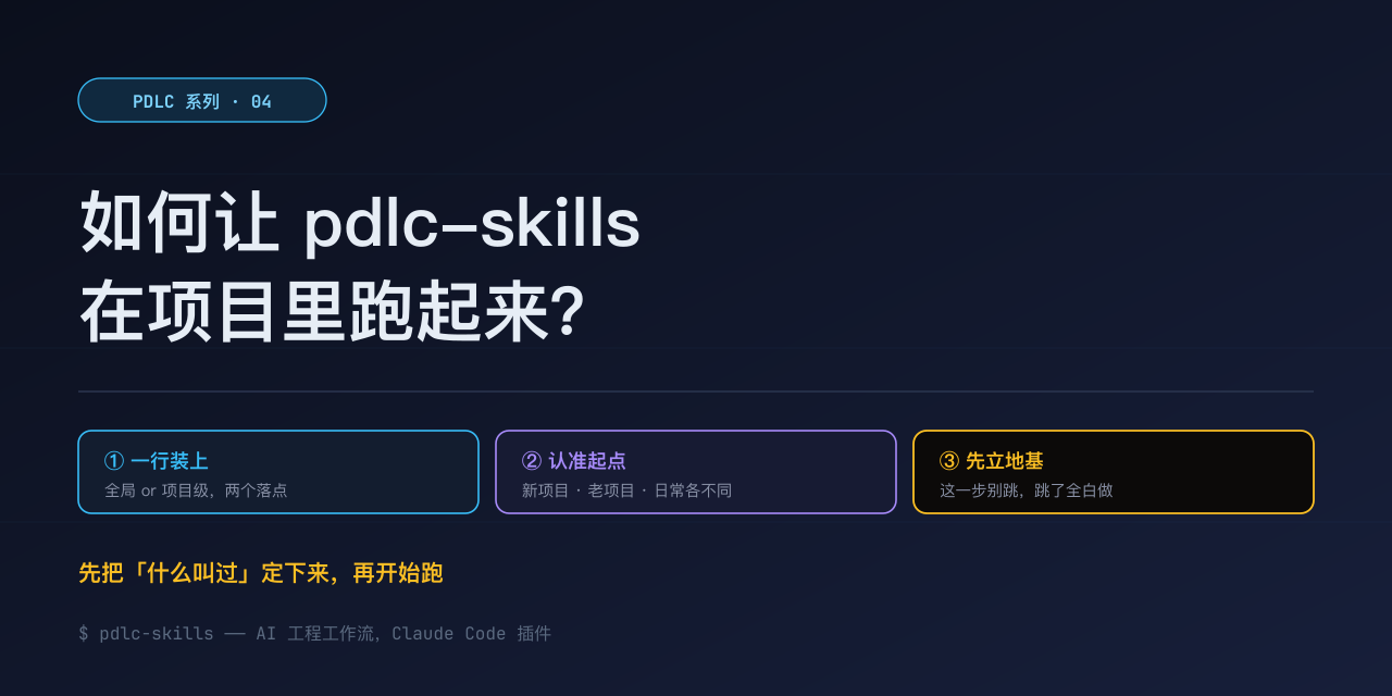 如何让 pdlc-skills 在项目里跑起来？